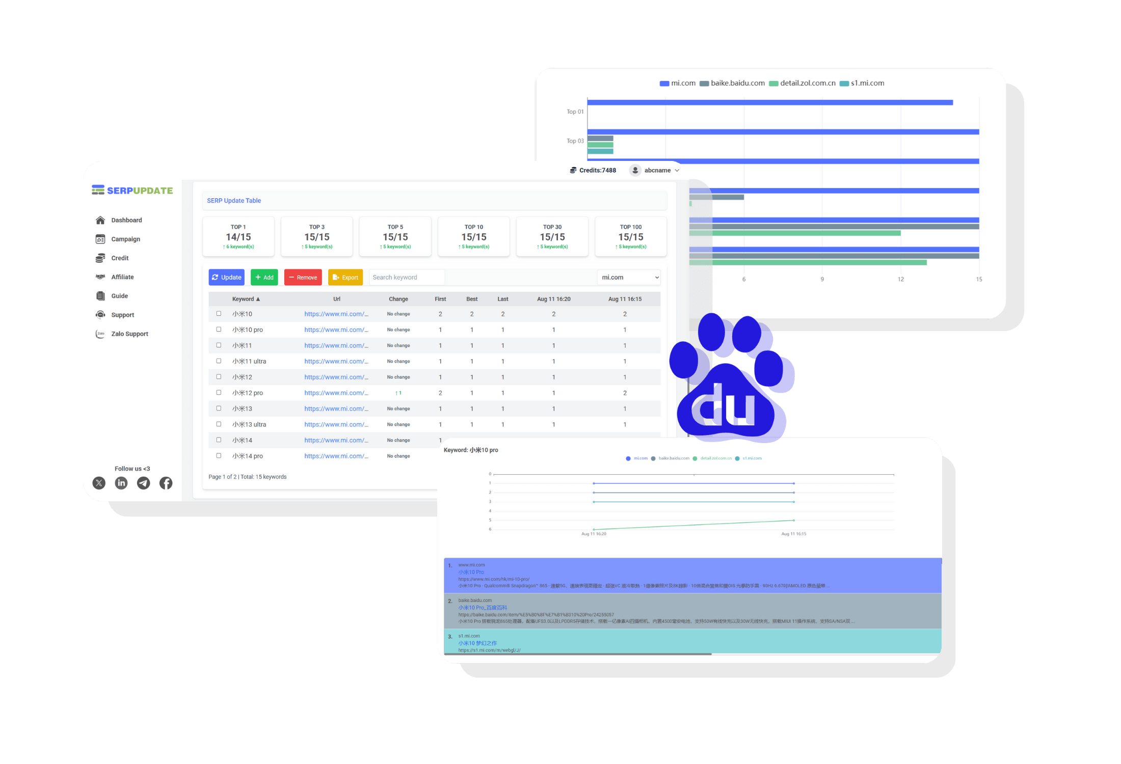 baidu keyword rank checker tool feature